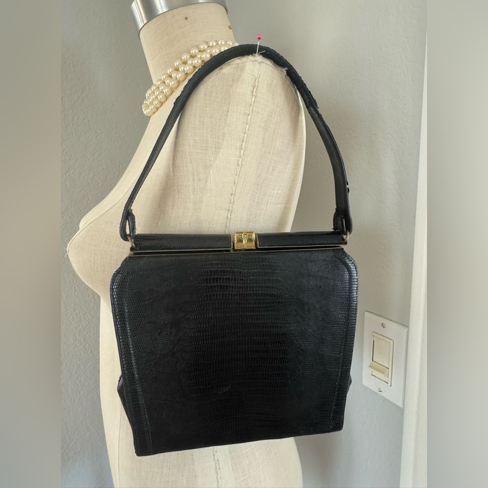 Vintage Lizard Handbag Expandable - Picture 9 of 12